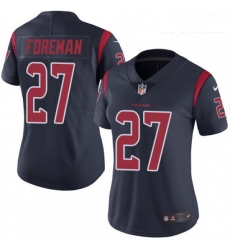 Womens Nike Houston Texans 27 DOnta Foreman Limited Navy Blue Rush Vapor Untouchable NFL Jersey