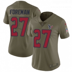 Womens Nike Houston Texans 27 DOnta Foreman Limited Olive 2017 Salute to Service NFL Jersey