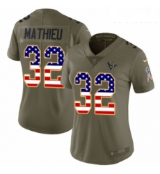 Womens Nike Houston Texans 32 Tyrann Mathieu Limited OliveUSA Flag 2017 Salute to Service NFL Jersey