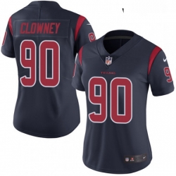 Womens Nike Houston Texans 90 Jadeveon Clowney Limited Navy Blue Rush Vapor Untouchable NFL Jersey