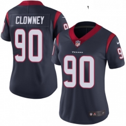 Womens Nike Houston Texans 90 Jadeveon Clowney Limited Navy Blue Team Color Vapor Untouchable NFL Jersey