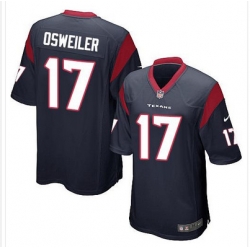 Nike Texans #17 Brock Osweiler Navy Blue Team Color Youth Stitched NFL Elite Jersey