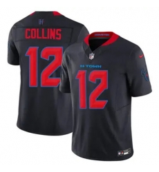 Youth Houston Texans 12 Nico Collins Navy 2024 2nd Alternate F U S E Vapor Stitched Jersey