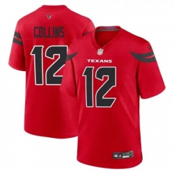 Youth Houston Texans 12 Nico Collins Red 2024 2nd Alternate F U S E Vapor Stitched Jersey