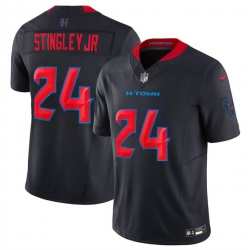 Youth Houston Texans 24 Derek Stingley Jr  Navy 2024 2nd Alternate F U S E Vapor Stitched Football Jersey