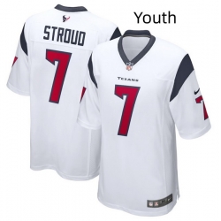 Youth Houston Texans 7 C J  Stroud White Stitched Game Jersey