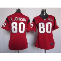 Youth Nike Houston Texans #80 Andre Johnson Red NFL Jerseys W 10th Patch