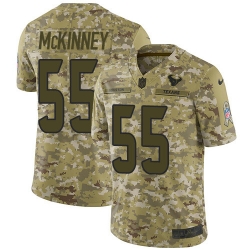 Youth Nike Texans 55 Benardrick McKinney Camo Stitched NFL Limited 2018 Salute to Service Jersey