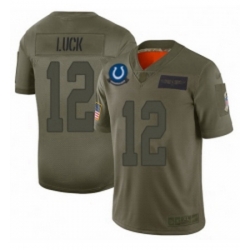 Men Indianapolis Colts 12 Andrew Luck Limited Camo 2019 Salute to Service Football Jersey