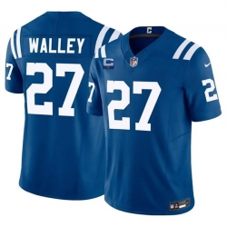 Men Indianapolis Colts  27 Justin Walley Blue 2026 F U S E  1 Star C Patch Vapor Limited Stitched Football Jersey