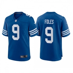 Men Indianapolis Colts 9 Nick Foles Royal Stitched Game Jersey