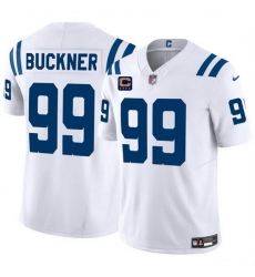 Men Indianapolis Colts 99 DeForest Buckner White 2024 F U S E  With 4 Star C Patch Vapor Limited Stitched Football Jersey