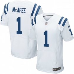 Men Nike Indianapolis Colts 1 Pat McAfee Elite White NFL Jersey