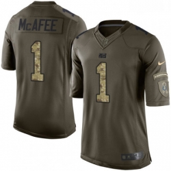 Men Nike Indianapolis Colts 1 Pat McAfee Limited Green Salute to Service NFL Jersey