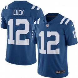 Men Nike Indianapolis Colts 12 Andrew Luck Limited Royal Blue Rush Vapor Untouchable NFL Jersey