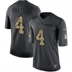 Men Nike Indianapolis Colts 4 Adam Vinatieri Limited Black 2016 Salute to Service NFL Jersey