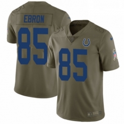 Men Nike Indianapolis Colts 85 Eric Ebron Limited Olive 2017 Salute to Service NFL Jersey