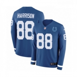 Men Nike Indianapolis Colts 88 Marvin Harrison Limited Blue Therma Long Sleeve NFL Jersey