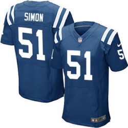 Nike Colts #51 John Simon Royal Blue Team Color Mens Stitched NFL Elite Jersey