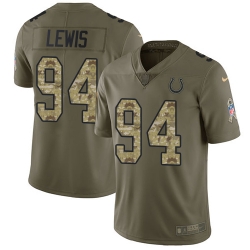 Nike Colts #94 Tyquan Lewis Olive Camo Mens Stitched NFL Limited 2017 Salute to Service Jersey