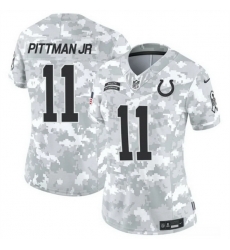 Women Indianapolis Colts 11 Michael Pittman Jr  2024 F U S E Arctic Camo Salute To Service Limited Stitched Jersey