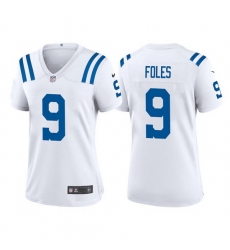 Women Indianapolis Colts 9 Nick Foles White Stitched Game Jersey