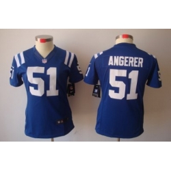 Women Nike Indianapolis Colts 51# Pat Angerer Blue Color[NIKE LIMITED Jersey]