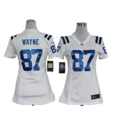 Women Nike Indianapolis Colts 87# Reggie Wayne White Jersey