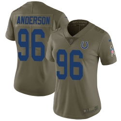 Womens Nike Colts #96 Henry Anderson Olive  Stitched NFL Limited 2017 Salute to Service Jersey