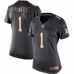 Womens Nike Indianapolis Colts 1 Pat McAfee Limited BlackGold Salute to Service NFL Jersey