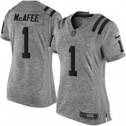 Womens Nike Indianapolis Colts 1 Pat McAfee Limited Gray Gridiron NFL Jersey