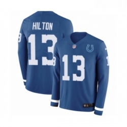 Youth Nike Indianapolis Colts 13 TY Hilton Limited Blue Therma Long Sleeve NFL Jersey