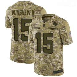 Jaguars 15 Gardner Minshew II Camo Men Stitched Football Limited 2018 Salute To Service Jersey