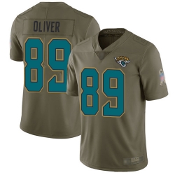 Jaguars 89 Josh Oliver Olive Men Stitched Football Limited 2017 Salute To Service Jersey