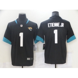 Men Jacksonville Jaguars 1 Travis Etienne Jr Black 2021 Vapor Untouchable Stitched NFL Nike Limited Jersey