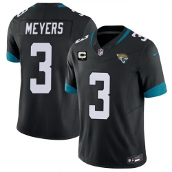 Men Jacksonville Jaguars  3 Jakobi Meyers Black 2026 F U S E  1 Star C Patch Vapor Limited Stitched Football Jersey