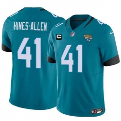 Men Jacksonville Jaguars 41 Josh Hines Allen Teal With 4 Star C Patch Vapor Untouchable Limited Stitched Jersey