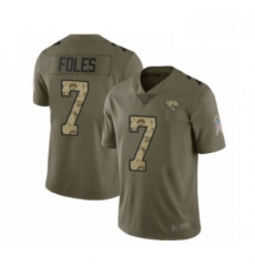 Men Jacksonville Jaguars 7 Nick Foles Limited Olive Camo 2017 Salute to Service Football Jersey