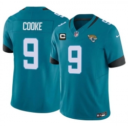 Men Jacksonville Jaguars  9 Logan Cooke Teal 2026 F U S E  4 Star C Patch Vapor Limited Stitched Football Jersey