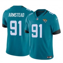 Men Jacksonville Jaguars 91 Arik Armstead Teal 2024 F U S E Vapor Untouchable Limited Stitched Jersey