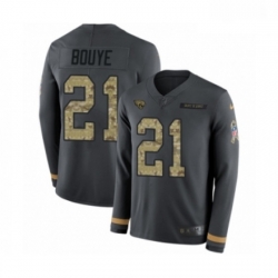 Men Nike Jacksonville Jaguars 21 AJ Bouye Limited Black Salute to Service Therma Long Sleeve NFL Jersey