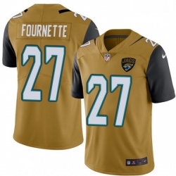 Men Nike Jacksonville Jaguars 27 Leonard Fournette Limited Gold Rush Vapor Untouchable NFL Jersey