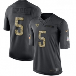 Men Nike Jacksonville Jaguars 5 Blake Bortles Limited Black 2016 Salute to Service NFL Jersey