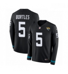 Men Nike Jacksonville Jaguars 5 Blake Bortles Limited Black Therma Long Sleeve NFL Jersey