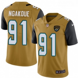 Men Nike Jacksonville Jaguars 91 Yannick Ngakoue Limited Gold Rush Vapor Untouchable NFL Jersey