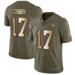 Nike Jaguars #17 DJ Chark Olive Gold Mens Stitched NFL Limited 2017 Salute To Service Jersey