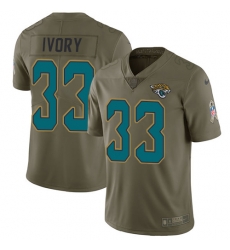 Nike Jaguars #33 Chris Ivory Olive Mens Stitched NFL Limited 2017 Salute to Service Jersey