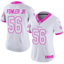 Nike Jaguars #56 Dante Fowler Jr White Pink Womens Stitched NFL Limited Rush Fashion Jersey