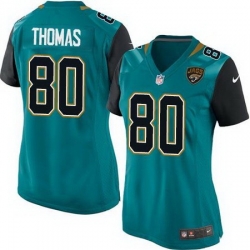 Nike Jaguars #80 Julius Thomas Teal Green Team Color Womens Stitched NFL Elite Jersey