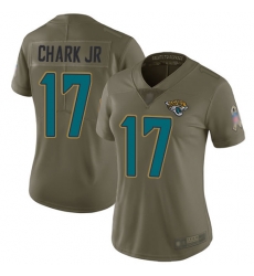 Women Jaguars 17 DJ Chark Jr Olive Stitched Football Limited 2017 Salute to Service Jersey